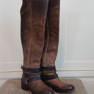 LEATHER FREEBIRD KNEE HIGH BOOTS